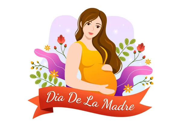 Illustration Feliz Dia Madre Avec Célébration Fête Des Mères Heureuse — Image vectorielle