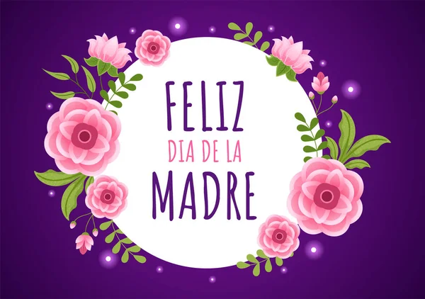 Feliz Dia Madre Ilustração Com Celebrando Feliz Dia Das Mães — Vetor de Stock