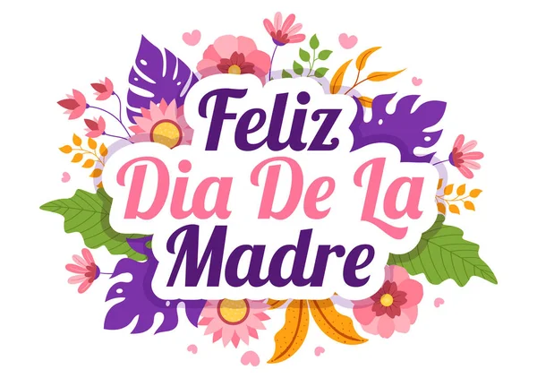 Feliz Día Madre Ilustración Con Celebración Del Día Madre Feliz — Archivo Imágenes Vectoriales