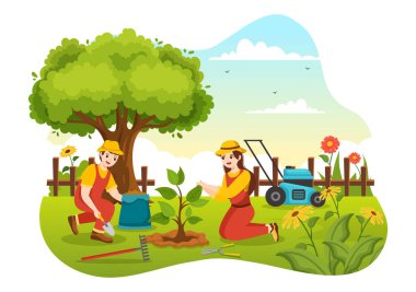 Bahçe Aletleri, Çiftçilik, Sebze Yetiştirme Botanik Yaz Bahçesi Çizim Çizim Çizimi İniş Sayfası Şablonları için Çizilmiş Düz Çizgi El