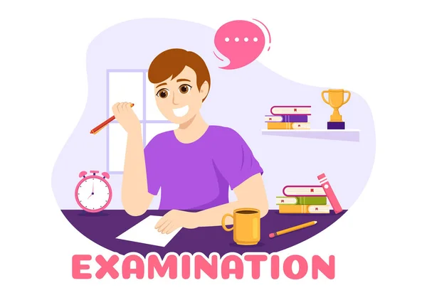 Examination Paper Illustration Online Exam Form Papers Answers Survey Internet — Stockový vektor