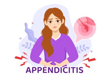 İniş Sayfası Şablonları için Ek ve Mide Tedavisinde İltihaplı Apandisit İllüstrasyonuName