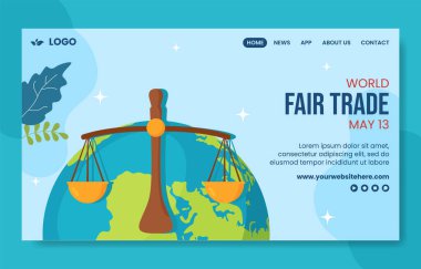 World Fair Trade Day Social Media Landing Page Flat Cartoon Hand Drawn Template Illustration clipart