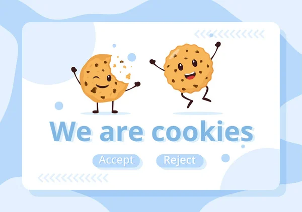Internet Cookies Technologie Illustration Avec Piste Cookie Record Navigation Sur — Image vectorielle