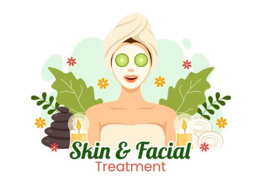 Kadın Cilt Bakımı, Yaş Karşıtı İşlem, Masaj veya Düz El Çizim Şablonlarında SPA Sağlığı Çizimi