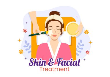 Kadın Cilt Bakımı, Yaş Karşıtı İşlem, Masaj veya Düz El Çizim Şablonlarında SPA Sağlığı Çizimi