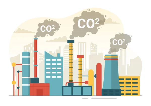 Oxid Uhličitý Nebo Co2 Ilustrace Zachránit Planetu Zemi Před Změnou — Stockový vektor