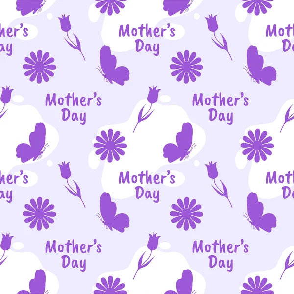 Happy Mother Day Seamless Pattern Design Element Decoration Template Hand — Stock Vector