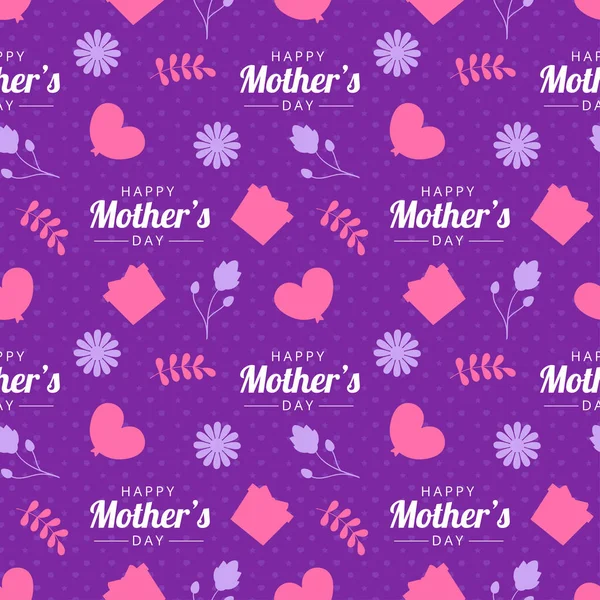 Szczęśliwy Dzień Matki Projekt Bezszwowy Wzór Element Dekoracji Szablon Ręcznie — Wektor stockowy