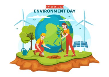 Yeşil Ağaç ve Hayvanlar Gezegeni Kurtarmak İçin Ormanda Dünya Çevre Günü Resimleri