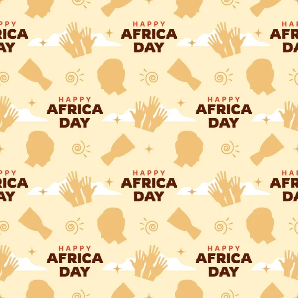 Felice Africa Day Senza Soluzione Continuità Pattern Design Con Cultura — Vettoriale Stock