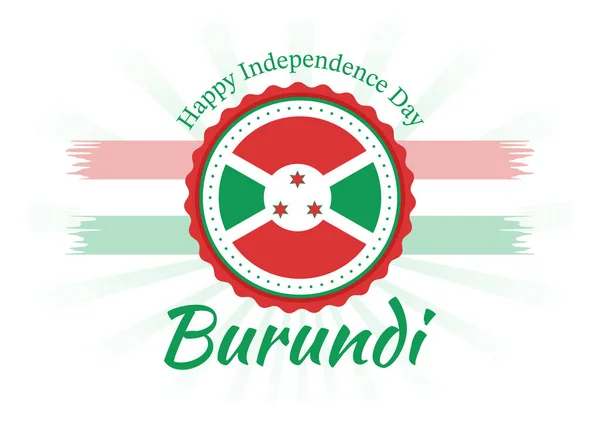 Burundi Självständighetsdagen Den Juli Vektor Illustration Med Flaggband National Holiday — Stock vektor
