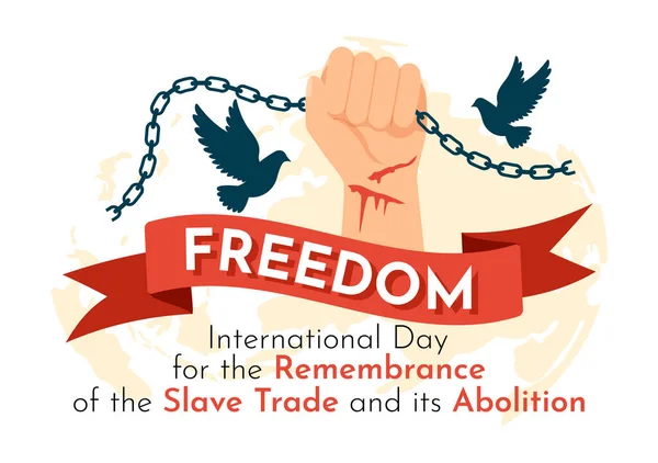 Journée Internationale Commémoration Traite Des Esclaves Son Abolition Illustration Vectorielle — Image vectorielle