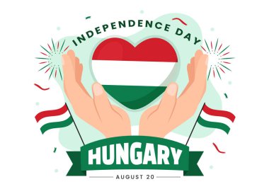Macaristan 'ın Bağımsızlık Günü Macar Bayrak Sallama Arkaplanlı Mutlu El Çizim Çizimi Şablonları