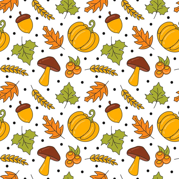 Herbst Nahtlose Muster Illustration Element Panorama Von Ahornbäumen Gefallen Cartoon — Stockvektor