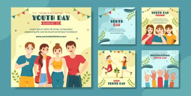 Ulusal Gençlik Günü Sosyal Medya Düz Çizgi Film Elleri Şablonları Çizim Arkaplan Resimleri