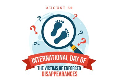 30 Ağustos 'ta Zorunlu Kaybolma Mağdurları Uluslararası Günü Kayıp Kişiler veya Kayıp Kişiler Şablonu ile İllüzyon