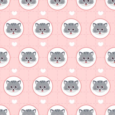 Cats Animals Kusursuz Desen Tasarımı Şablon El Çizimi Çizim Çizimi Çizim Çizimi Kedi Elementi