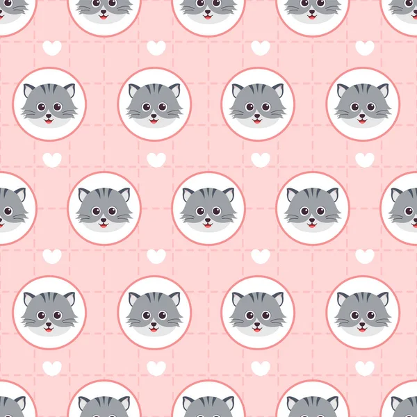 Katzen Tiere Nahtlose Mustergestaltung Mit Katzenelement Vorlage Handgezeichneter Cartoon Flache — Stockvektor