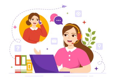 Yazılım Geliştirme, Müşteri Hizmetleri ve Düz Çizgi Film El Şablonlarında Teknoloji Yardımı ile Teknik Destek Sistemi Vektör İllüstrasyonu