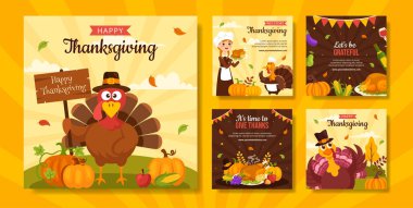 Mutlu Şükran Günleri Sosyal Medya Düz Çizim El Şablonları Arkaplan Resimleri