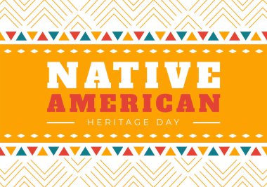 Native American Heritage Month Day Vector Illustration with Celebrate America Indian Culture Annual in United States to Contributions Background clipart