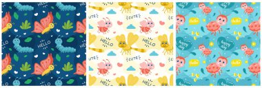 Gülen Karakter ve Mutluluk Yüzü Şablon Elle Çizilmiş Düz Çizilmiş Çizgi Filmlerdeki Gülümsemesiz Desen Tasarım Çizimi