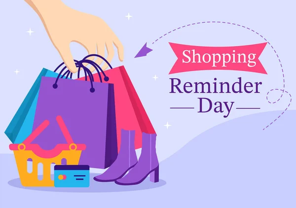 Shopping Reminder Day Vector Illustration November Mit Tasche Und Waren — Stockvektor