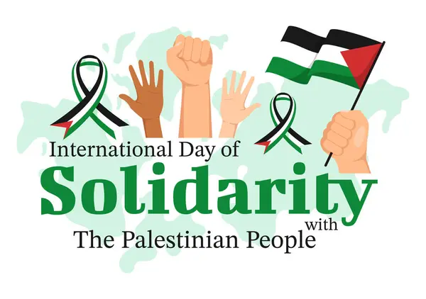 Giornata Internazionale Solidarietà Con Popolo Palestinese Illustrazione Vettoriale Novembre Con — Vettoriale Stock