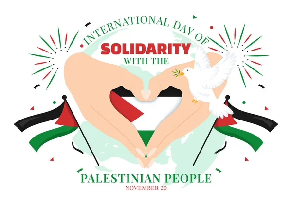 Giornata Internazionale Solidarietà Con Popolo Palestinese Illustrazione Vettoriale Novembre Con — Vettoriale Stock