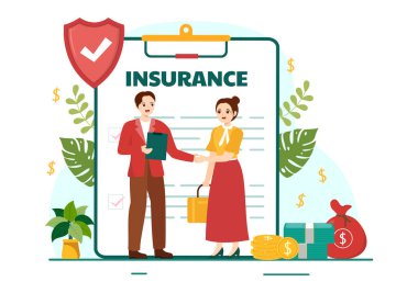 Aile Hayatı, Sağlık, Ulaşım ve Mali İşlem Binası Hakkında Destek Vermek İçin İş Güvencesi Vektör İlülasyonu