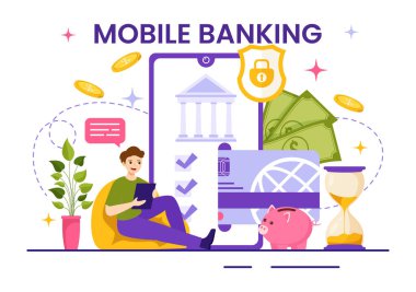 Cep Telefonu Ödeme için Cüzdan Uygulaması ve Kredi ve Banka Kartları tarafından Kablosuz Para Aktarımı ile Mobil Bankacı Resimleri