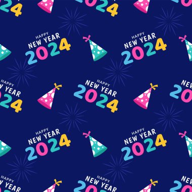 Yeni yılın kutlu olsun 2024 Kusursuz Düzen Çizimi Elementlerin Dekorasyonu Yeni Yıl Arkaplanı