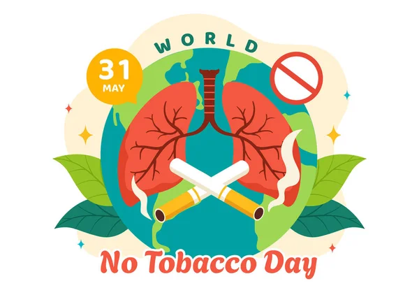 World Tobacco Day Vector Illustration May Stop Smoking Cigarette Butt Grafik Vektor