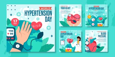 Hypertension Day Social Media Post Flat Cartoon Hand Drawn Templates Background Illustration clipart