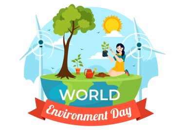 Yeşil Ağaç ve Hayvanlarla Dünya Çevre Günü Resimleri Gezegeni Kurtarmak İçin Ormanda veya Düz Arkaplanda Dünyanın Bakımı İçin