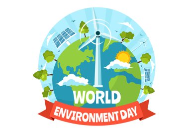 Yeşil Ağaç ve Hayvanlarla Dünya Çevre Günü Resimleri Gezegeni Kurtarmak İçin Ormanda veya Düz Arkaplanda Dünyanın Bakımı İçin