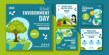 Çevre Günü Sosyal Medya Düz Çizgi Film Elleri Şablonları Çizim Arkaplan Resimleri