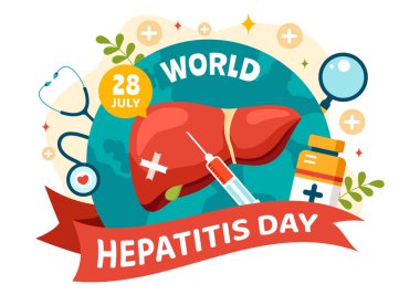 Dünya Hepatit Günü Hasta Hastalıklı Karaciğer, Kanser ve Siroz Çizgi Film Tasarımı Tarihi 28 Temmuz