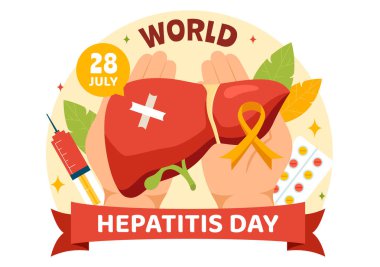 Dünya Hepatit Günü Hasta Hastalıklı Karaciğer, Kanser ve Siroz Çizgi Film Tasarımı Tarihi 28 Temmuz