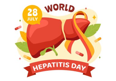 Dünya Hepatit Günü Hasta Hastalıklı Karaciğer, Kanser ve Siroz Çizgi Film Tasarımı Tarihi 28 Temmuz