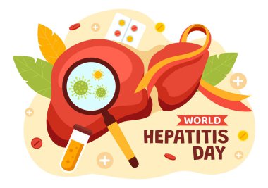 Dünya Hepatit Günü Hasta Hastalıklı Karaciğer, Kanser ve Siroz Çizgi Film Tasarımı Tarihi 28 Temmuz