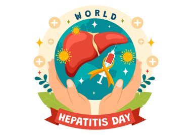 Dünya Hepatit Günü Hasta Hastalıklı Karaciğer, Kanser ve Siroz Çizgi Film Tasarımı Tarihi 28 Temmuz