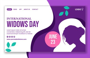 Widows Day Social Media Landing Page Cartoon Hand Drawn Templates Background Illustration clipart