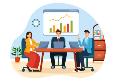 Düz Çizgi Film Geçmişinde Gerçek Tecrübe Etkinliğini İlişkin Olmak İçin Büyüme Kavramsal Öğrenme Modeli ile Kariyer Eğitimi Vektörü İllüstrasyonu