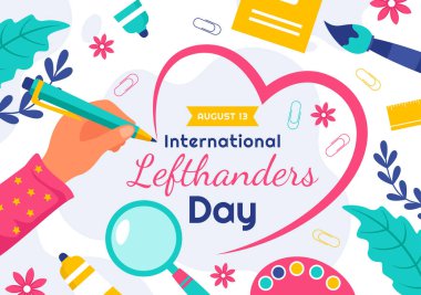 Solcular Günü Kutlama Vektörü İllüstrasyonunuz Düz Tarzlı Çizgi Filmde Solda Kalmanın Gururunu Arttırıyor