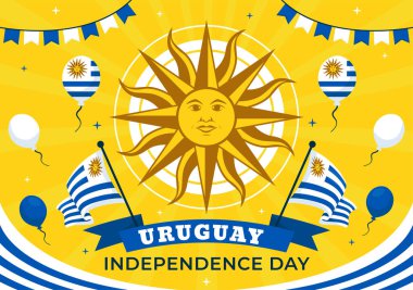 Ulusal Bayram Biçimli Çizgi Film Arkaplanında Sallanan Bayrak ve Kurdelenin yer aldığı 25 Ağustos Bağımsızlık Günü Vektör İllüzyonunuz kutlu olsun