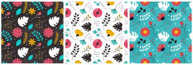 Çiçeksiz Desen Tasarım Çizim Şablonu Çiçek Açan Dallar ve Yaprak Çiçeği El Çizimi Çizimi Çizim Şablonu