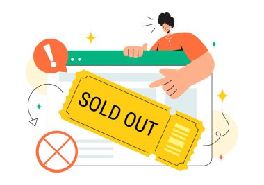 Sold Out Vector Illustration with Shopping Message or Special Offer Indicating the Product is Sold in a Flat Style Cartoon Background clipart