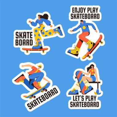 Kaykay Etiketi Düz Çizgi El Şablonları Çizim Arkaplan Çizimi